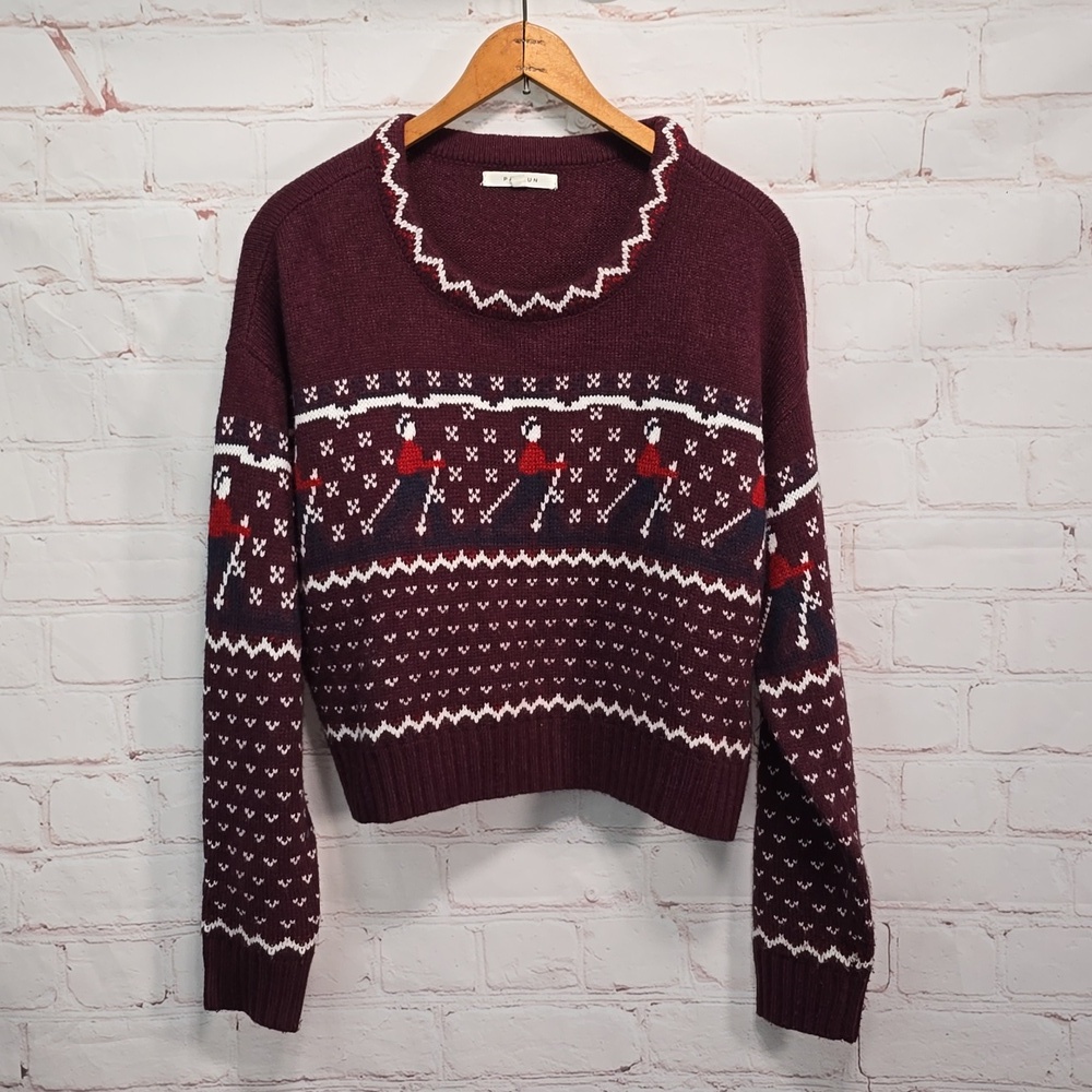 PacSun Skiing Crop Top Oversized Sweater Womens Size XS